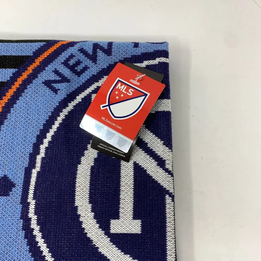 Adidas NYCFC Winter Scarf Unisex One Size Blue Navy Striped NEW